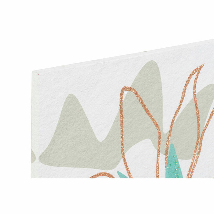 Canvas DKD Home Decor Flowers (60 x 1,8 x 60 cm) (4 Units)