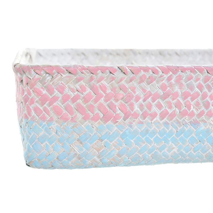 Basket set DKD Home Decor Natural Fibre Mediterranean Boho 26 x 26 x 9 cm 8,5 cm