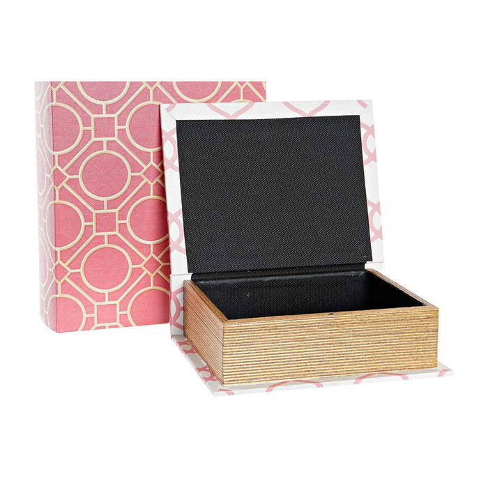 Box DKD Home Decor Book Canvas Wood 20 x 8 x 26 cm (2 Units)