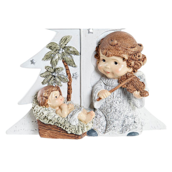 Christmas nativity set DKD Home Decor Silver Brown White Resin (13,6 x 5,2 x 15,9 cm)