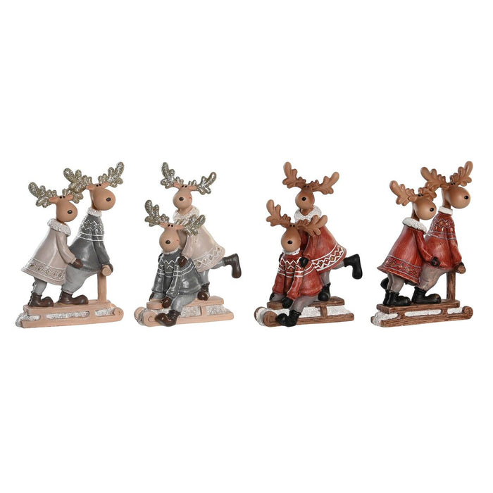 Christmas bauble DKD Home Decor Resin Reindeer (13 x 6 x 18 cm) (4 Units)