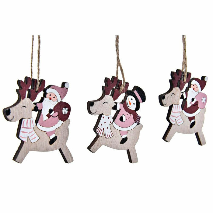 Christmas Decorations Set DKD Home Decor MDF Wood (21 x 8,2 x 1,5 cm) (8 cm) (2 Units)