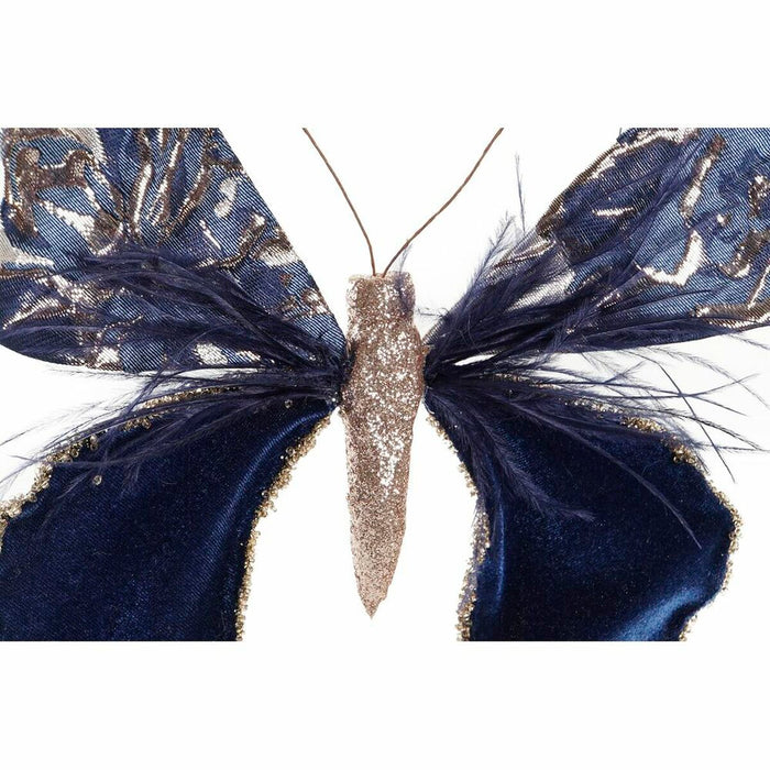 Christmas bauble DKD Home Decor Polyester Butterfly (2 Units) (23 x 3 x 19 cm)
