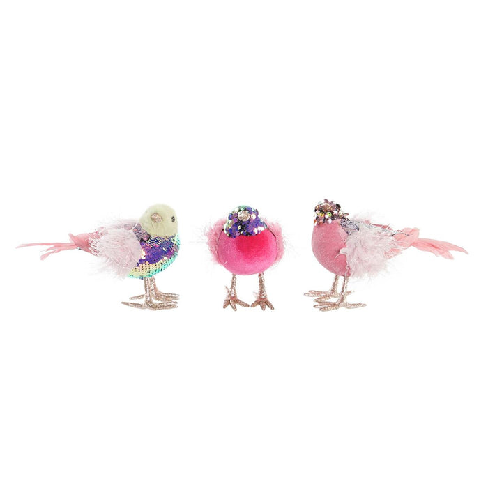 Christmas bauble DKD Home Decor Polyester Bird (18 x 8 x 13 cm) (3) (3 Units)