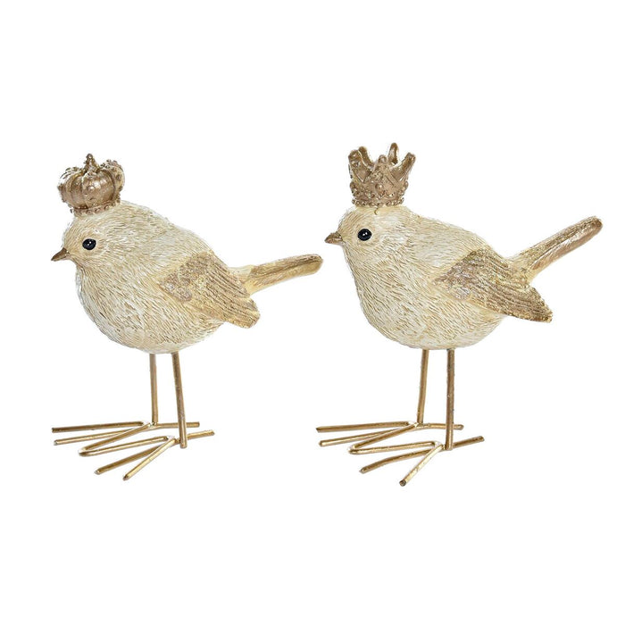 Christmas bauble DKD Home Decor Resin Bird (11 x 5 x 9,5 cm) (2 Units)