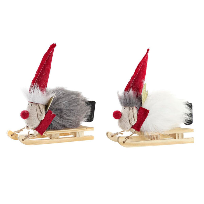 Christmas bauble DKD Home Decor Polyester Reindeer (15 x 5,5 x 16,5 cm) (2 Units)