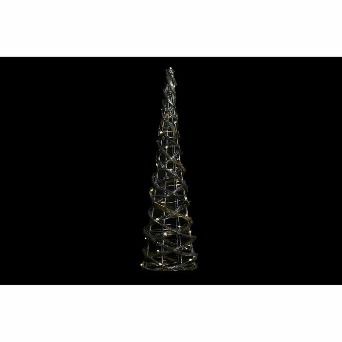 Lighting decoration DKD Home Decor Golden Silver Natural 19 x 19 x 62 cm Cones Christmas AA x 2, not included (2 Units)
