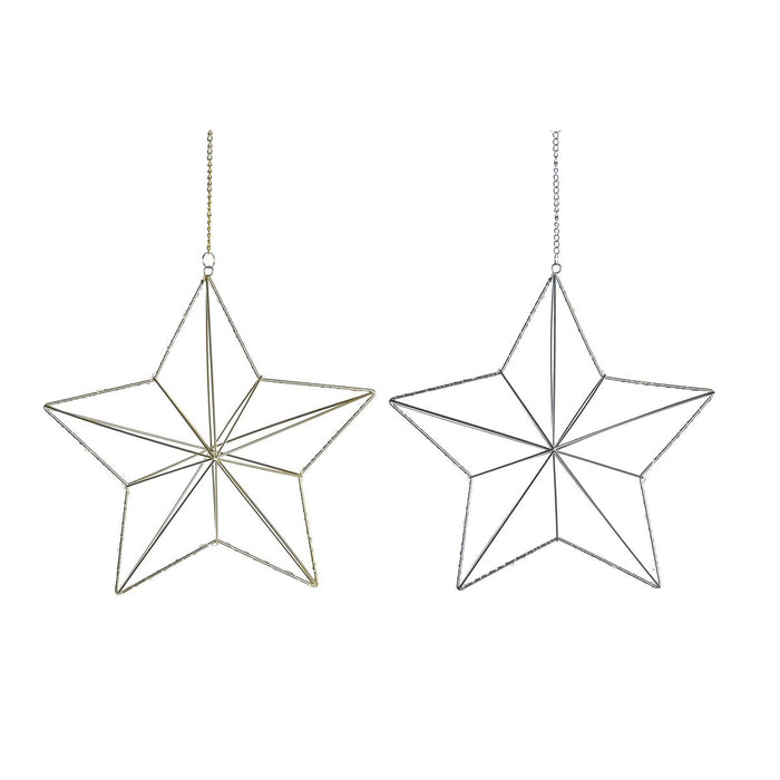 Christmas bauble DKD Home Decor Metal Star (2 Units) (30 x 11 x 30 cm)