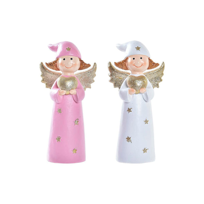 Christmas bauble DKD Home Decor Porcelain Angel (7 x 5 x 14 cm) (2 Units)