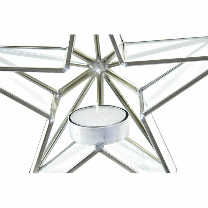 Christmas Candle Holder DKD Home Decor Golden Silver Star 16 x 8 x 16 cm (2 Units)