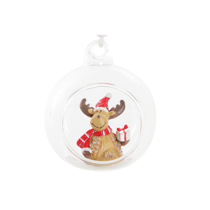Christmas bauble DKD Home Decor Crystal Resin Reindeer (7 x 6 x 8 cm) (4 Units)