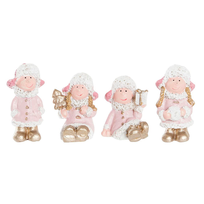 Christmas bauble DKD Home Decor Resin Angel (3,5 x 2,5 x 4 cm) (4 Units)