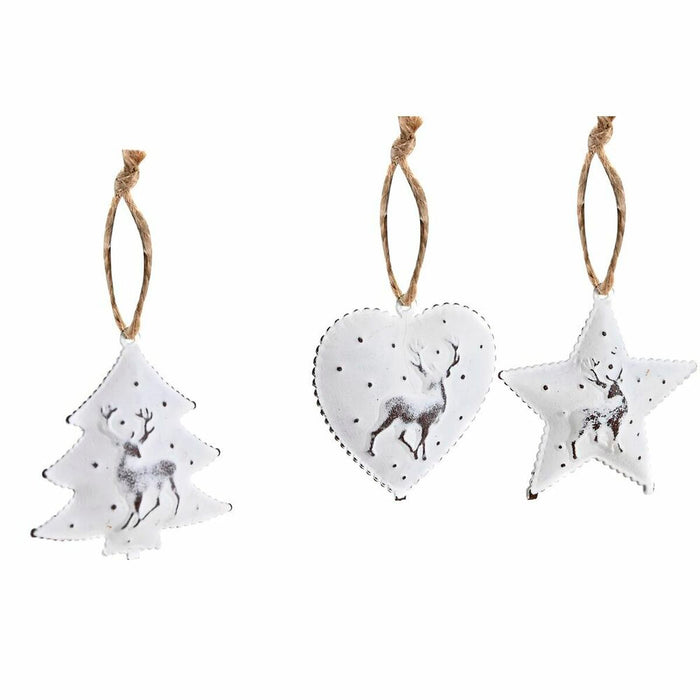 Christmas Decorations Set DKD Home Decor Metal (12 x 12 x 3 cm) (3 Units)