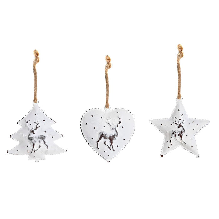 Christmas Decorations Set DKD Home Decor Metal (12 x 12 x 3 cm) (3 Units)