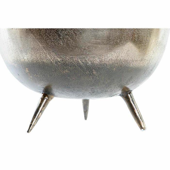 Centerpiece DKD Home Decor Golden Silver Aluminium 31 x 31 x 19,5 cm (2 Units)