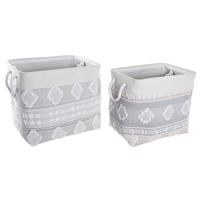 Basket set DKD Home Decor 45 x 35 x 40 cm Grey