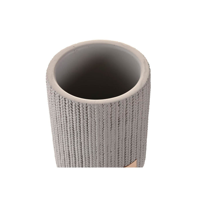 Glass DKD Home Decor Grey Cement 8 x 8 x 10 cm