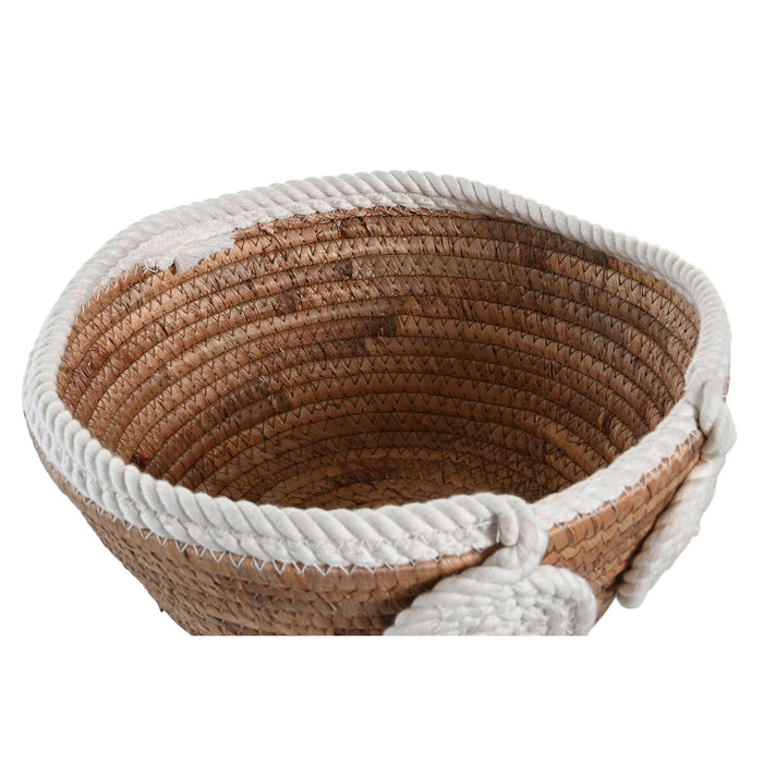 Centerpiece DKD Home Decor White Natural Rope Natural Fibre 29 x 29 x 14 cm 30 x 30 x 14 cm 32 x 32 x 14 cm