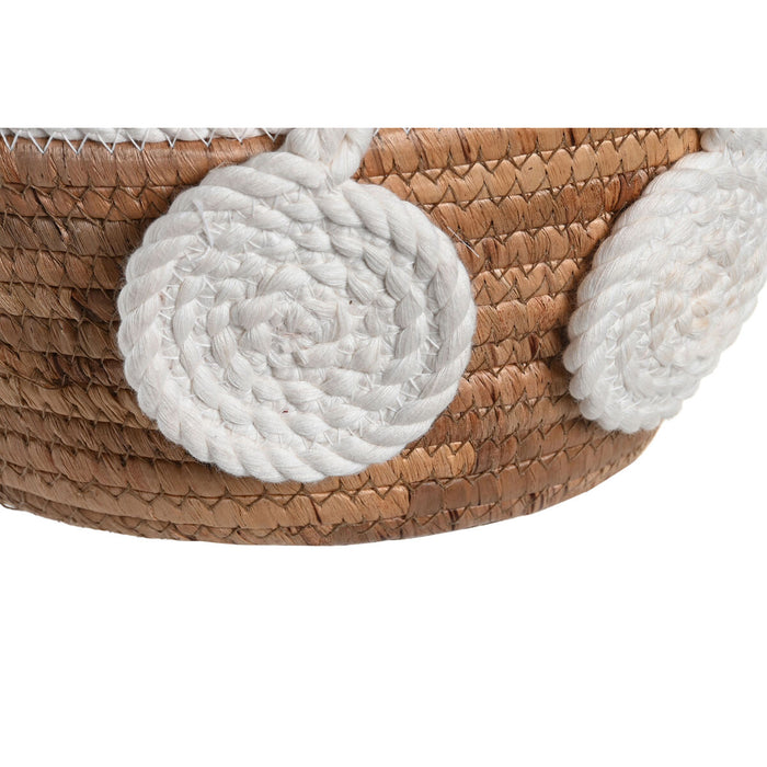 Centerpiece DKD Home Decor White Natural Rope Natural Fibre 29 x 29 x 14 cm 30 x 30 x 14 cm 32 x 32 x 14 cm