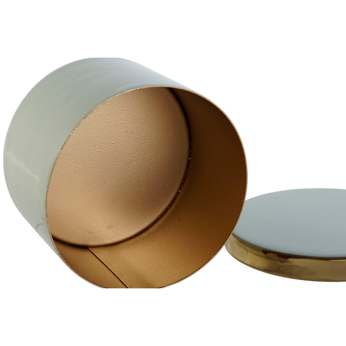 Jewelry box DKD Home Decor Green Coral Iron 13 x 13 x 9 cm (2 Pieces) (2 Units)