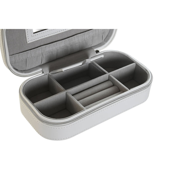 Jewelry box DKD Home Decor Blue Grey Camel Light Pink Polyurethane Mirror 18,5 x 10 x 5 cm (2 Units)