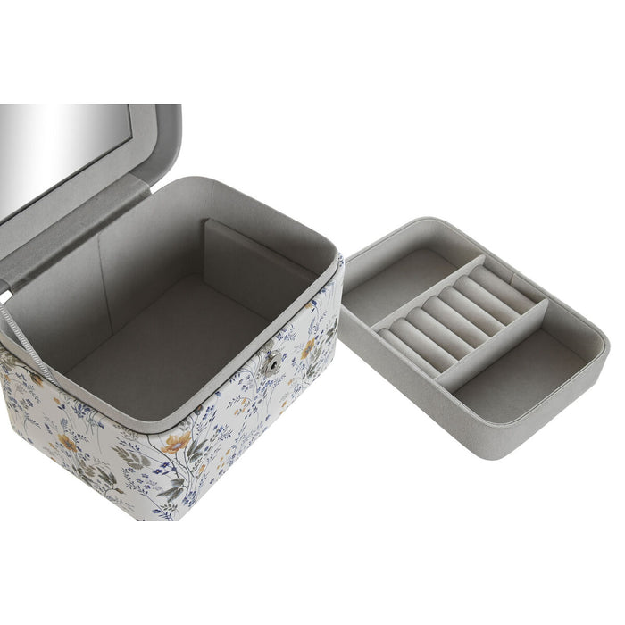 Jewelry box DKD Home Decor White Grey Lilac Light Pink Polyurethane Mirror 17 x 12 x 10 cm (2 Units)