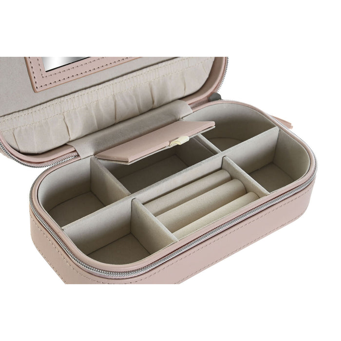 Jewelry box DKD Home Decor White Grey Lilac Light Pink Polyurethane Mirror 18,5 x 10 x 5 cm (2 Units)