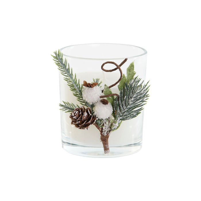Candle DKD Home Decor White Christmas 10,5 x 8,5 x 8,5 cm