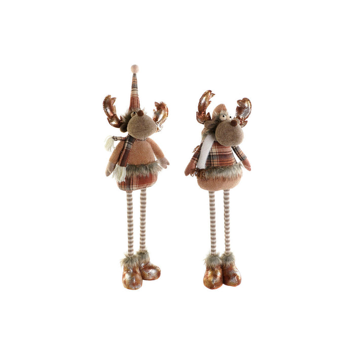 Christmas bauble DKD Home Decor Brown Reindeer 18 x 17 x 48 cm (2 Units)