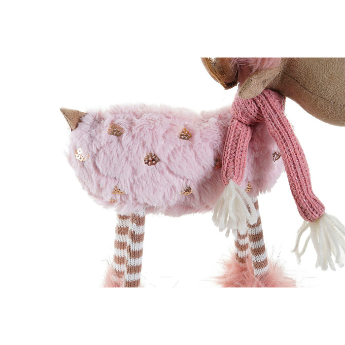 Christmas bauble DKD Home Decor White Pink Reindeer 12 x 20 x 40 cm (2 Units)