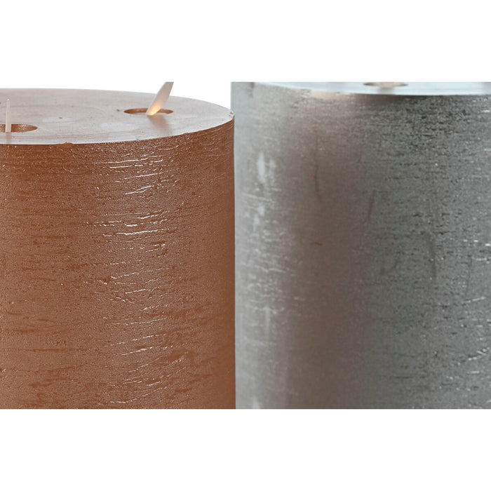 LED Candle DKD Home Decor Golden Silver 15 x 15 x 20 cm (AA) (2 Units)