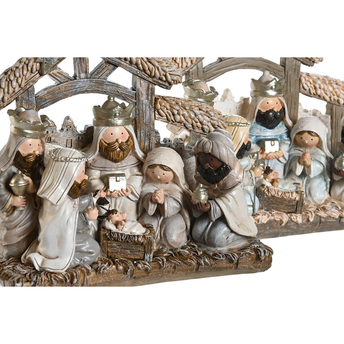 Christmas nativity set DKD Home Decor Blue White Brown Resin 20 x 7 x 17,5 cm (2 Units)