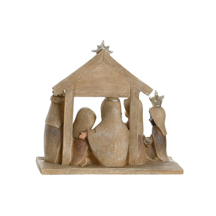 Christmas nativity set DKD Home Decor Blue Brown Golden Resin 17 x 7 x 15,5 cm 7 x 7 x 15,5 cm (2 Units)