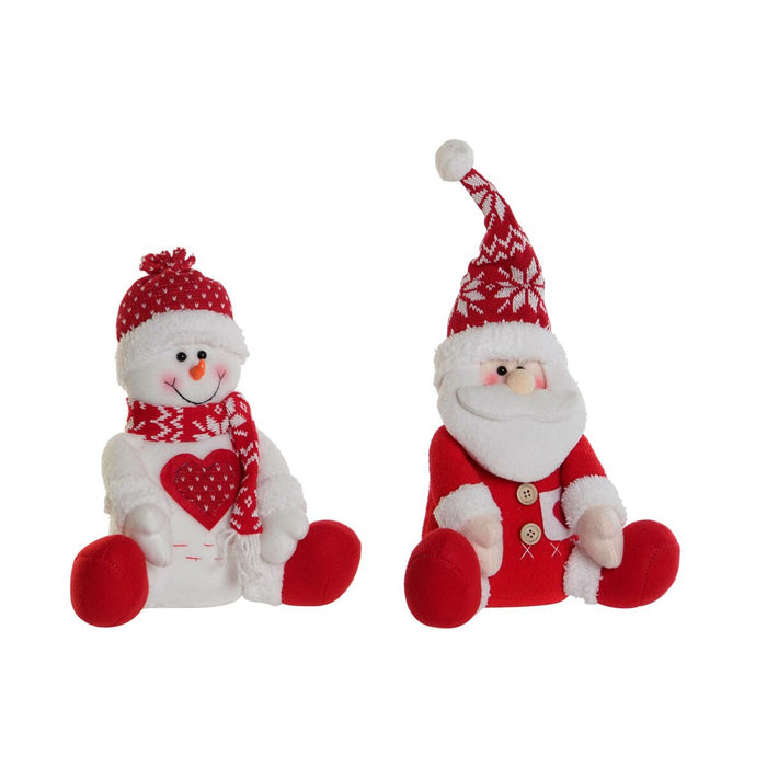 Christmas bauble DKD Home Decor White Red 24 x 14 x 30,5 cm (2 Units)