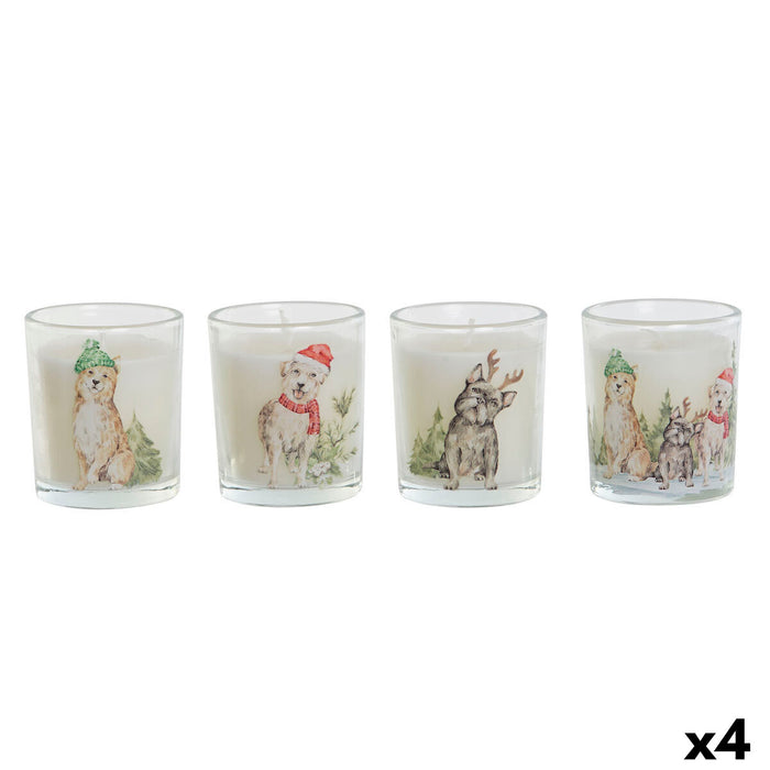 Candle DKD Home Decor White 5 x 5 x 6 cm (4 Units)