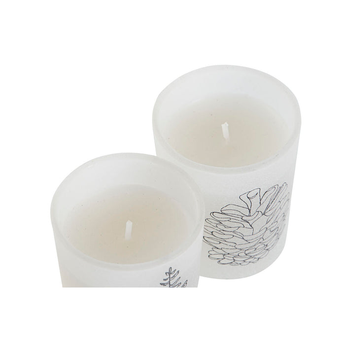 Candle Set DKD Home Decor White Christmas 5 x 5 x 6 cm