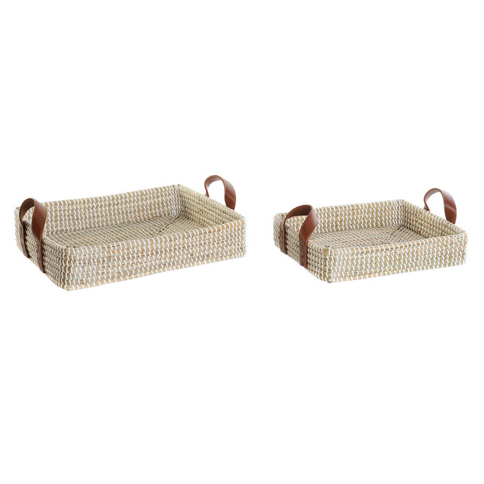 Basket set DKD Home Decor Natural Fibre Natural Urban 41 x 32 x 9 cm