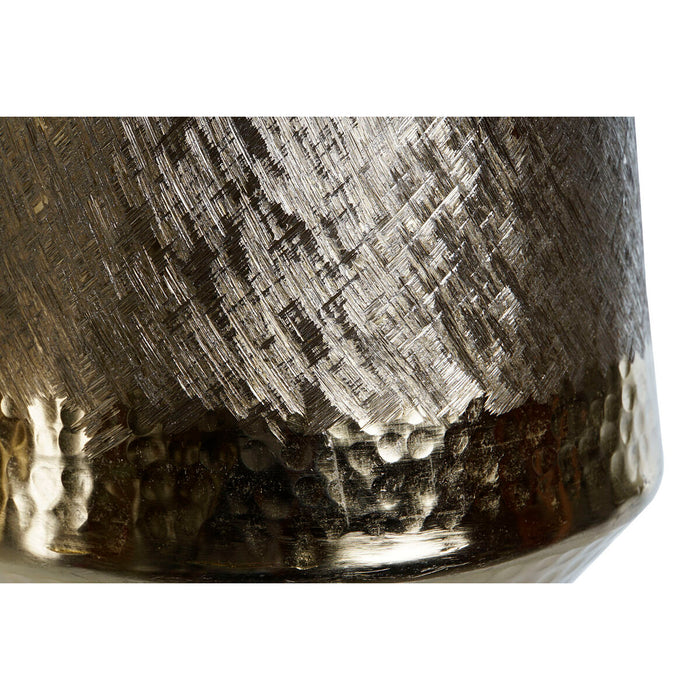 Centerpiece DKD Home Decor Golden Silver Aluminium 19 x 19 x 20 cm (2 Units)