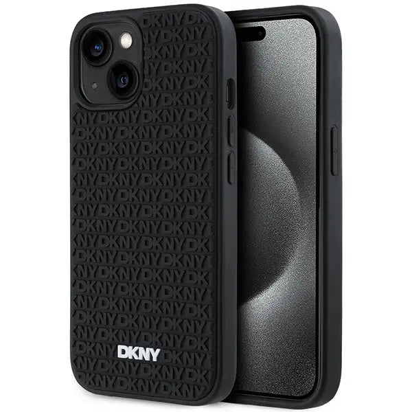 DKNY 3D Rubber Repeat Pattern case for iPhone 15 Plus - black - Cell phone cases and covers<<<HurtelXML