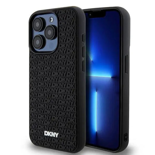 DKNY 3D Rubber Repeat Pattern case for iPhone 15 Pro - black - Cell phone cases and covers<<<HurtelXML