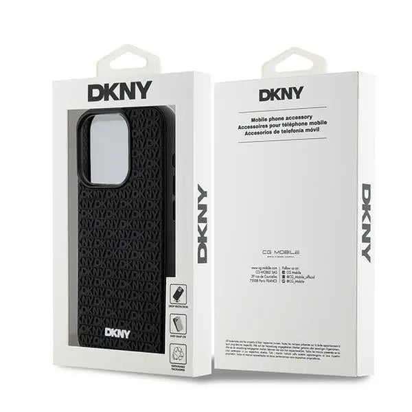 DKNY 3D Rubber Repeat Pattern case for iPhone 15 Pro Max - black - Cell phone cases and covers<<<HurtelXML