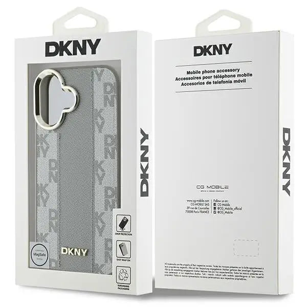 DKNY Checkered Pattern Magsafe iPhone 16 Case - Beige - Cell phone cases and covers<<<HurtelXML