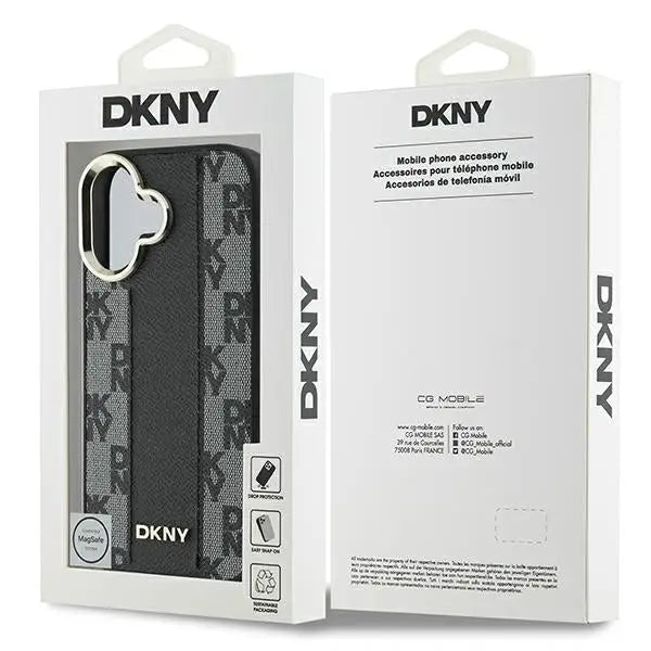 DKNY Checkered Pattern Magsafe iPhone 16 Plus Case - Black - Cell phone cases and covers<<<HurtelXML