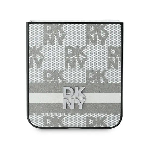 DKNY Checkered Pattern Printed Stripes Case for Samsung Galaxy Z Flip 6 - Beige - Cell phone cases