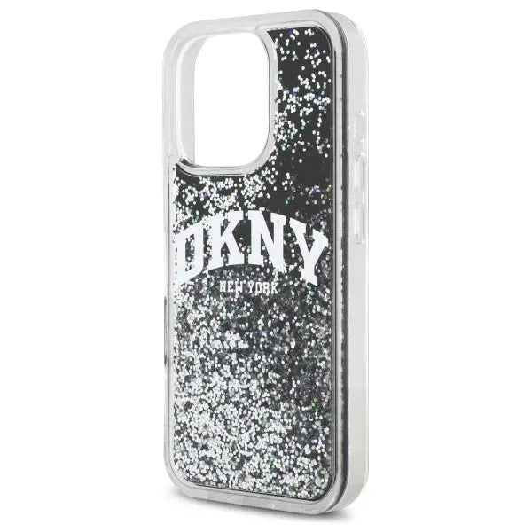 DKNY DKHCP16LLBNAEK iPhone 16 Pro 6.3’’ black/black hardcase Liquid Glitter Arch Logo - Cell phone cases