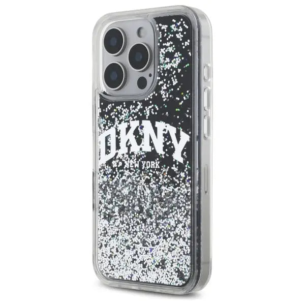 DKNY DKHCP16XLBNAEK iPhone 16 Pro Max 6.9’’ black/black hardcase Liquid Glitter Arch Logo - Cell phone cases