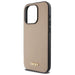 DKNY Grained Metal Logo MagSafe iPhone 15 Pro Case - Beige - Cell phone cases and covers<<<HurtelXML