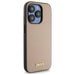 DKNY Grained Metal Logo MagSafe iPhone 15 Pro Case - Beige - Cell phone cases and covers<<<HurtelXML