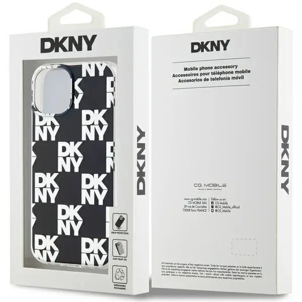 DKNY IML Checkered Mono Pattern case for iPhone 15 Plus / 14 Plus - black - Cell phone cases and covers<<<HurtelXML