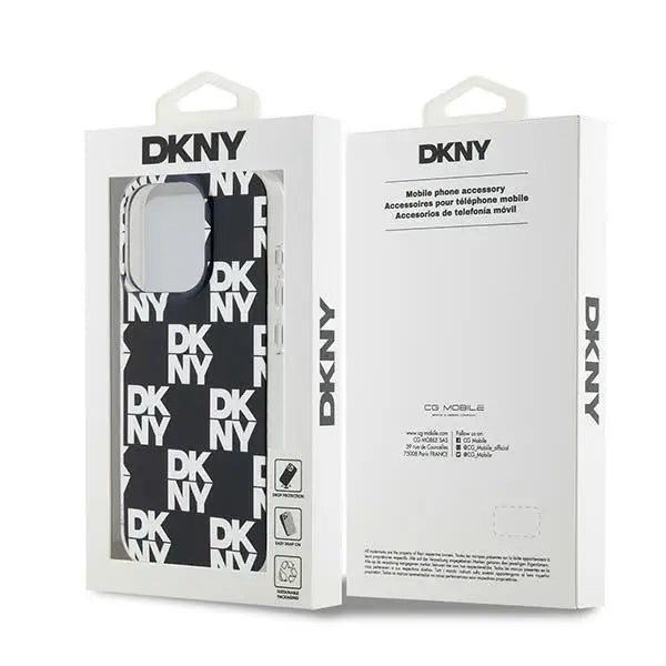 DKNY IML Checkered Mono Pattern case for iPhone 15 Pro Max - black - Cell phone cases and covers<<<HurtelXML